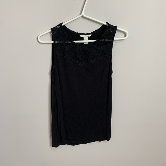 H&m Black Tank with Lace 🍋 - Picture 2 of 5